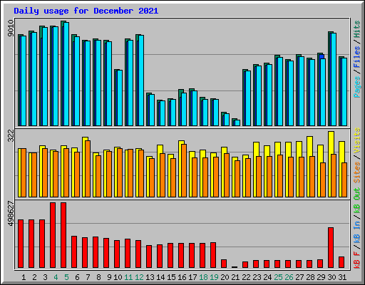 Daily usage for December 2021