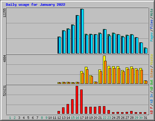 Daily usage for January 2022