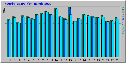 Hourly usage for March 2022